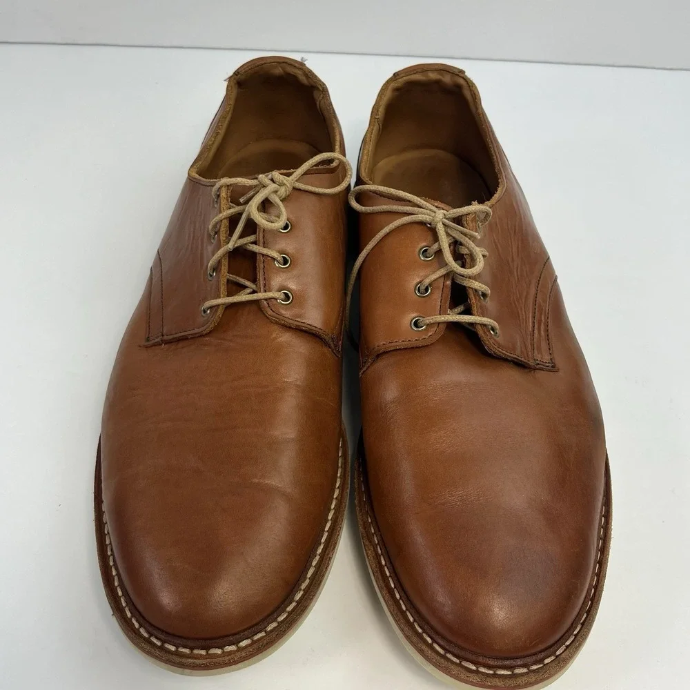 Allen Edmonds Nomad Men's Derby Shoes Size 11 D US Tan Leather Plain Toe Oxford